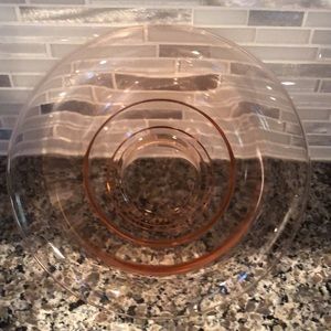 Pink Glass Round Bowl Depression Glass